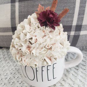 Rae Dunn "Coffee" Mug & PipPosh Faux Décor Ivory Whipped Topper Fall Collection
